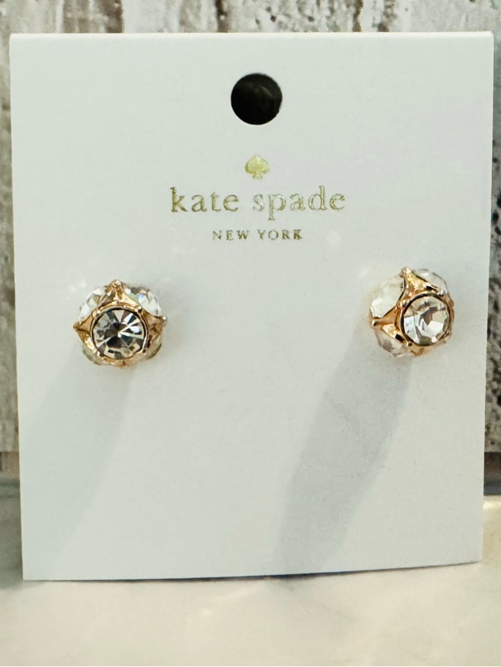 kate spade LADY MARMALADE Rose Gold Clear Crystal Cluster Stud Earrings - NWT